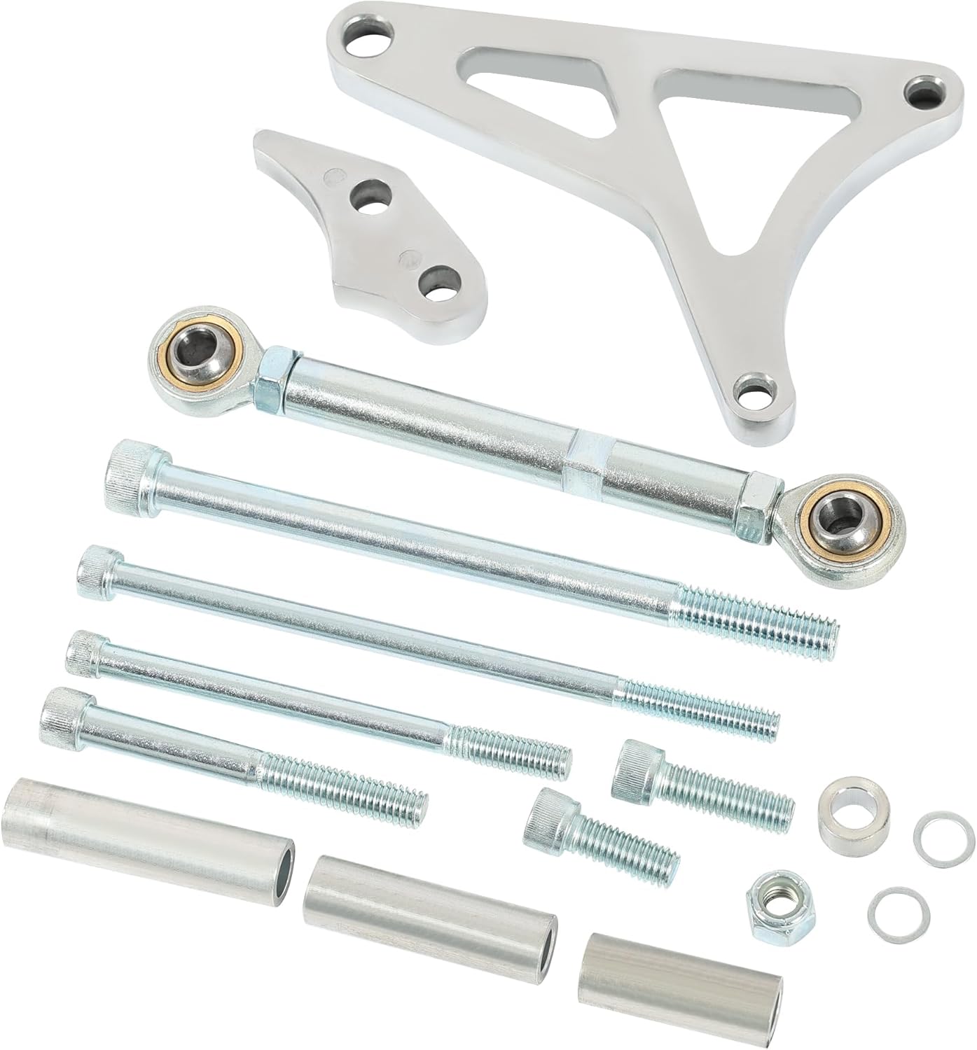 KUAFU Alternator Bracket & Tension Rod Kit Compatible with 1968-1993 Ford 289 302 5.0L V8 Generator Mounting Brackets Silvery Aluminum