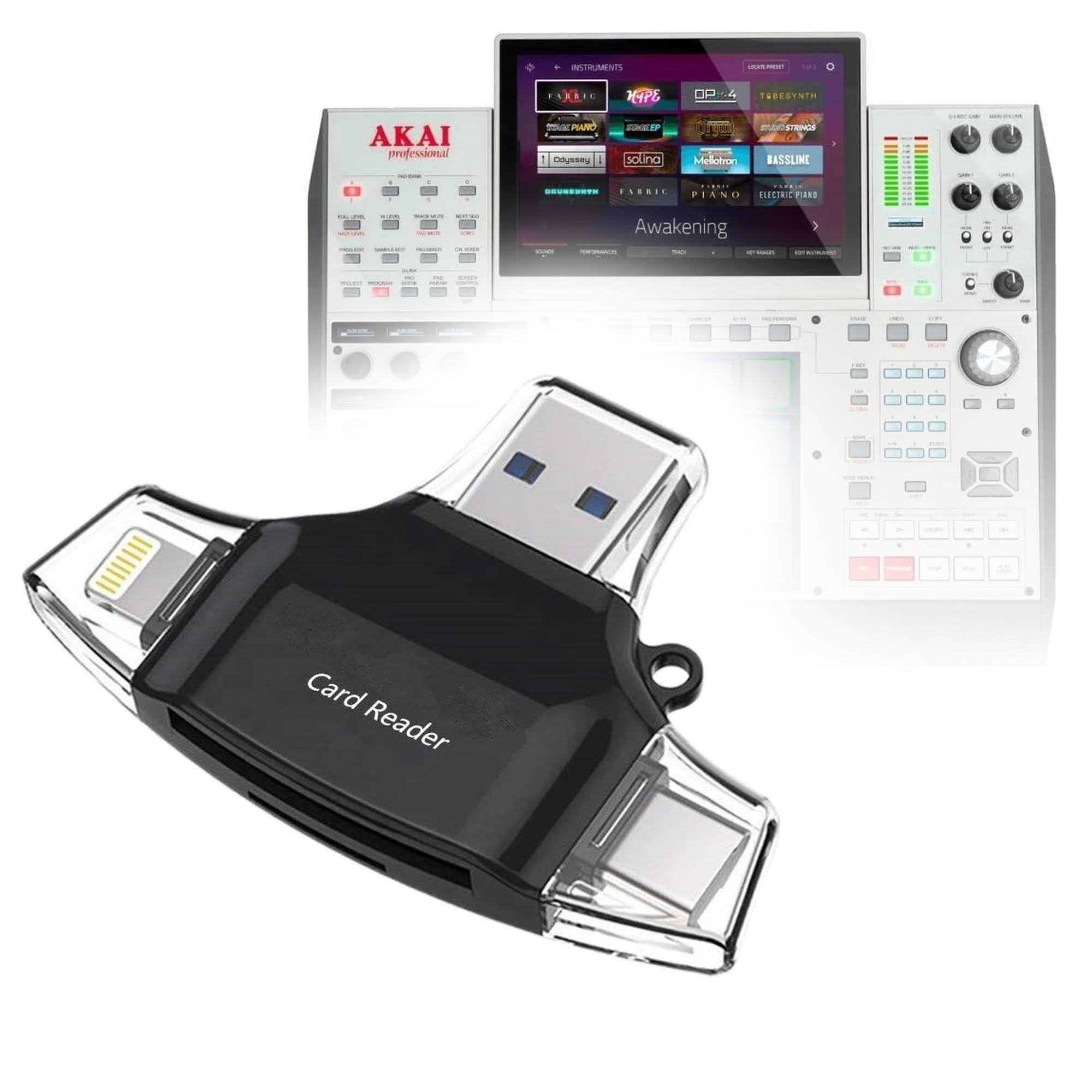 BoxWave Smart Gadget Compatible with Akai Professional MPC X SE - AllReader SD Card Reader, microSD Card Reader SD Compact USB - Jet Black-picture-33