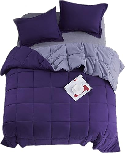 Miniatura 7 de HUAJIE HJ - Juego de edredón de 3 piezas para todas las estaciones, suave, cómodo, alternativo, reversible, acolchado, de gran tamaño, para