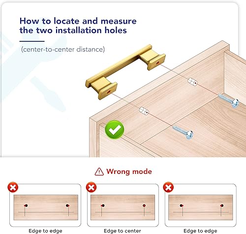 Miniatura 4 de Paquete de 10 tiradores de latón cepillado de 6 pulgadas para gabinetes de cocina con centro de agujero de 5 pulgadas, manijas de gabinete de cocina