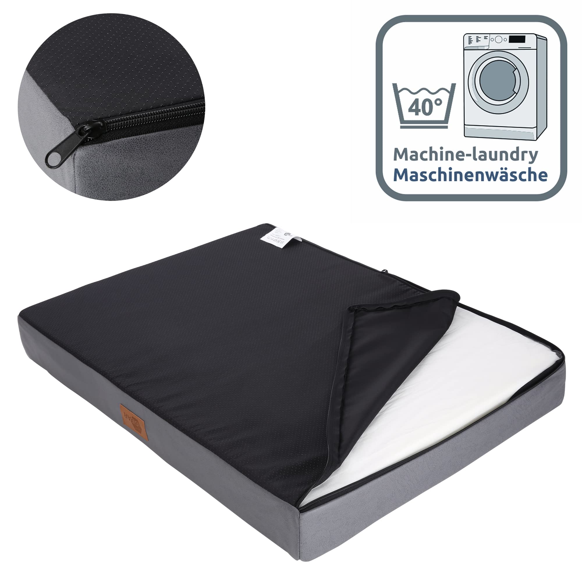 your GEAR Biella Cama ortopédica para Perros XXL, Cama para Perros Grandes, Lavable, colchón para Perros, Gran Comodidad (160 x 100 x 10 cm)