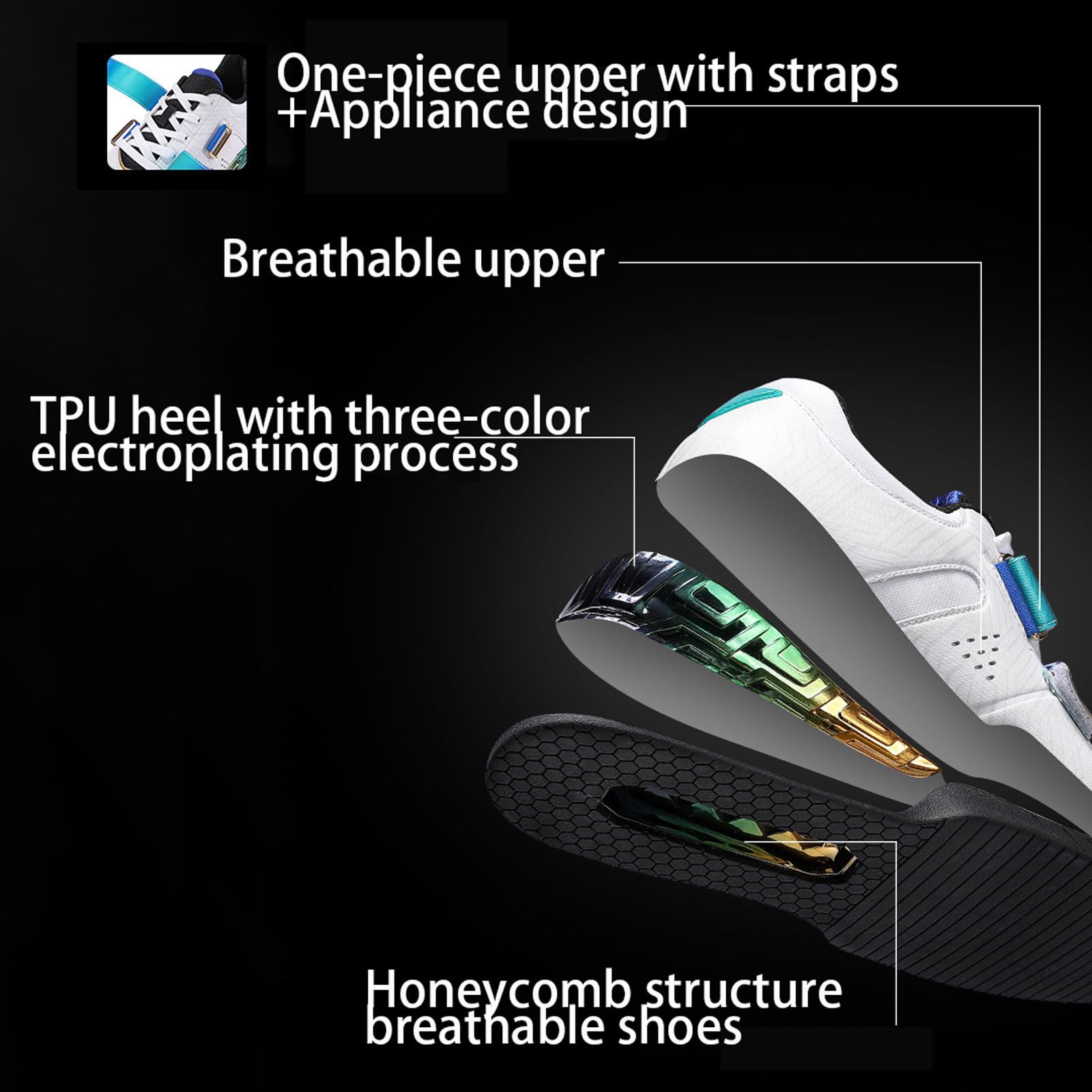 Zapatillas de Halterofilia Hombres y Mujeres,Zapatos De Sentadillas,Peso Muerto,Ligeras Y CóModas,Estanqueidad Ajustable,Absorber El Sudor,para Gym Fitness Powerlifting
