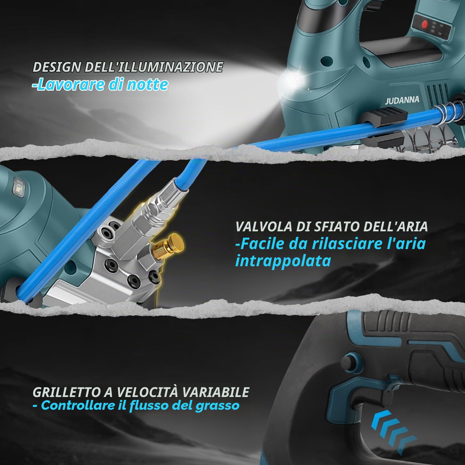 Sgrassatore a batteria per batteria Makita da 18 V, 12000 psi, 160 g/min | Sgrassatore elettrico a batteria da 18 V, motore senza spazzole, indicatore LED, per macchine pesanti (senza batteria)