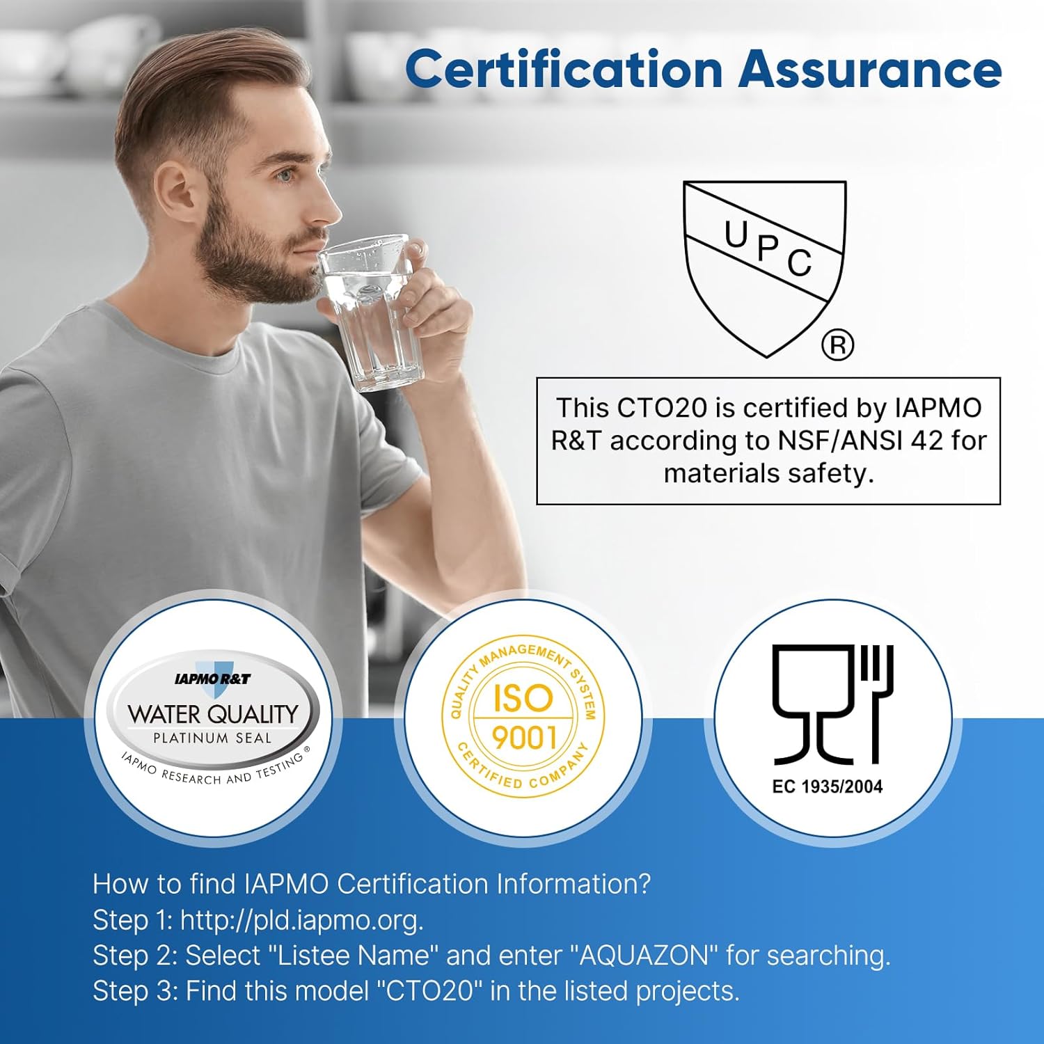 PUREPLUS 5 Micron 20" x 2.5" Whole House CTO Carbon Sediment Water Filter Cartridge Compatible with C1-20, EP-20, HX-CB-25-2010, F3WCB32, Pack of 1 - Image 2