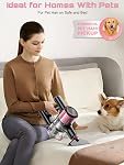 Aspirateur sans fil, 55Kpa/10 en 1 Aspirateur de bâton avec aspiration puissante, tuyau, vert LED Brosse anti-angle légère, Nettoyeur à vide rechargeable léger pour la maison, Planchers de bois franc, Cheveux d'animaux (puits)