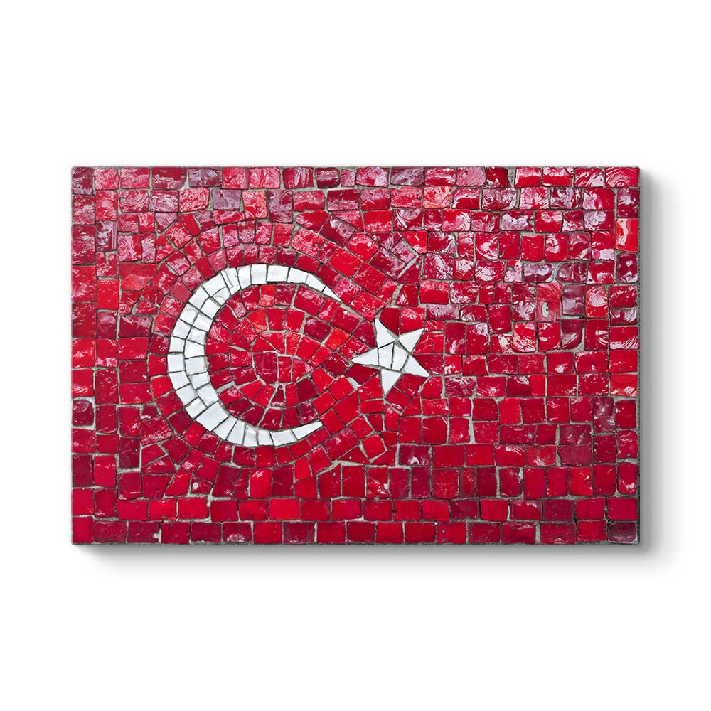 Dekoratif Türk Bayrağı Tablosu 45 x 30