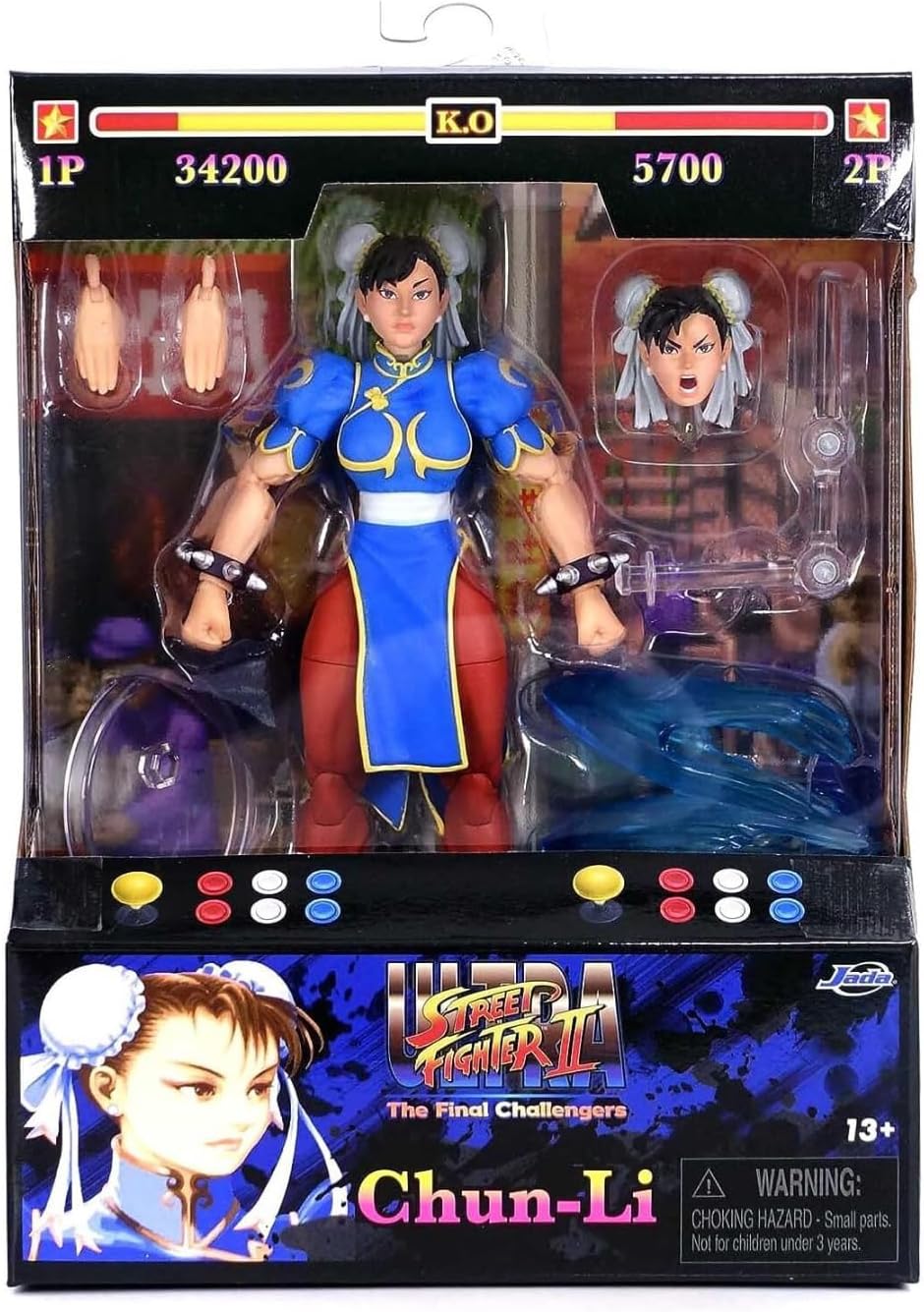 Jada Street Fighter II 6" Chun Li Figure Action Figure, Toys for Kids and Adults