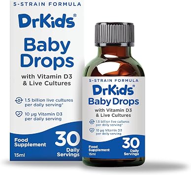 Dr. Kids Baby and Kids Probiotic Vitamin D Drops, Unflavored, 0.5 fl oz