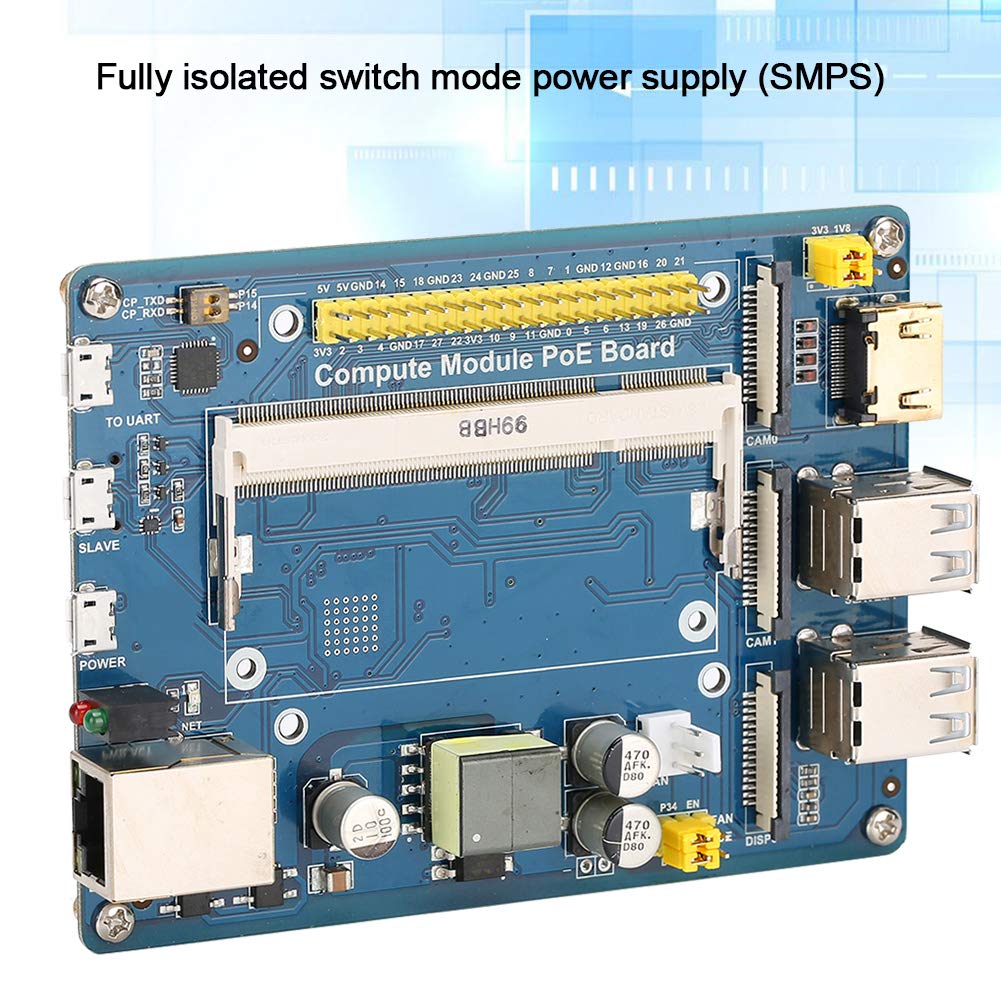 Aramox Scheda di Espansione per Modulo di Espansione PCB con POE 4 Porte USB 2 Porte per Telecamera CSI UART Ethernet DSI per Sviluppatori CM3 3Lite 3 e Progetti Embedded (Scheda di del
