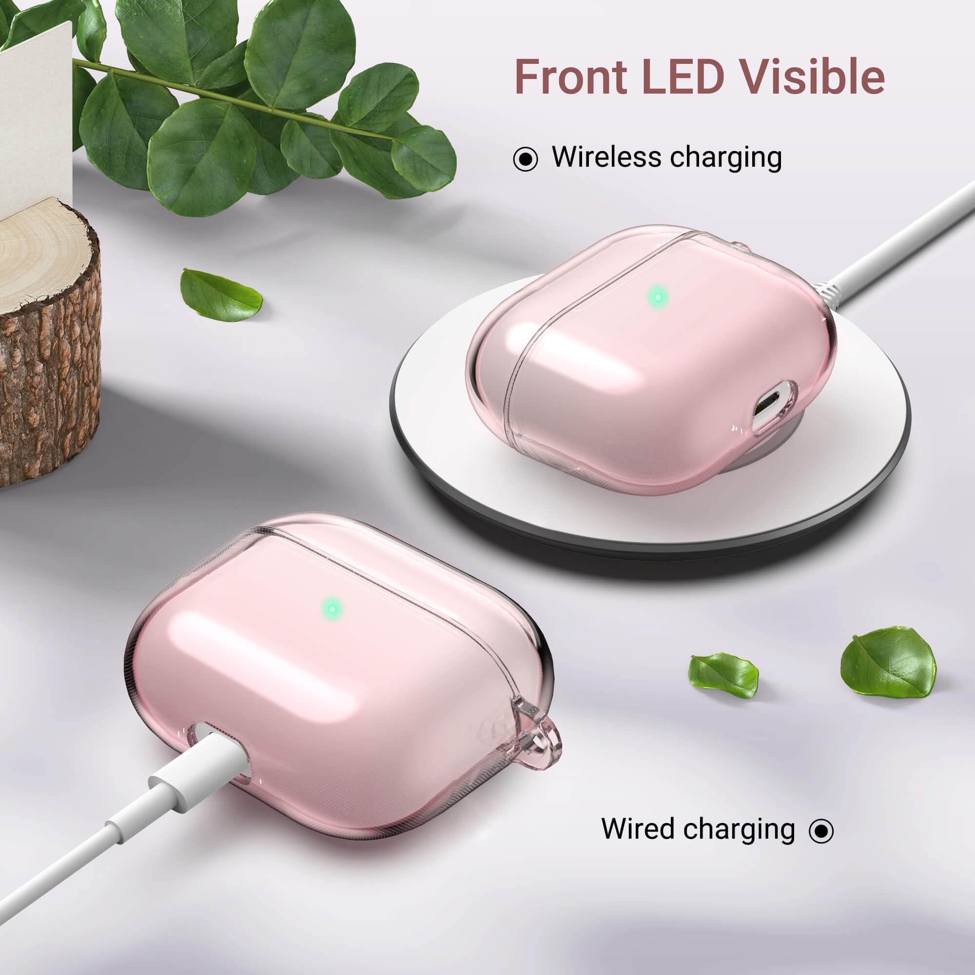 Mouyou Coque Transparente Pour AirPods Pro 2 2022, Coque Transparente Pour Apple AirPods Pro 2 Gen TPC Avec Cordon, Résistante Aux Chocs, LED Visible, Chargement Sans Fil