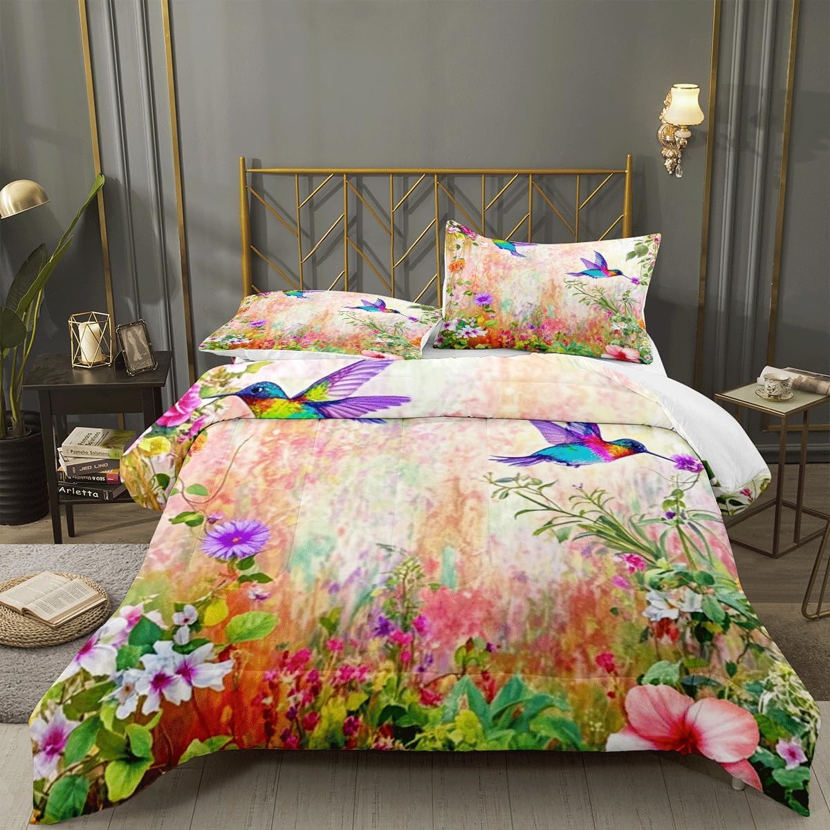 Housse de couette 240x260 cm fleurs : fini la couette qui glisse grâce à la fermeture éclair