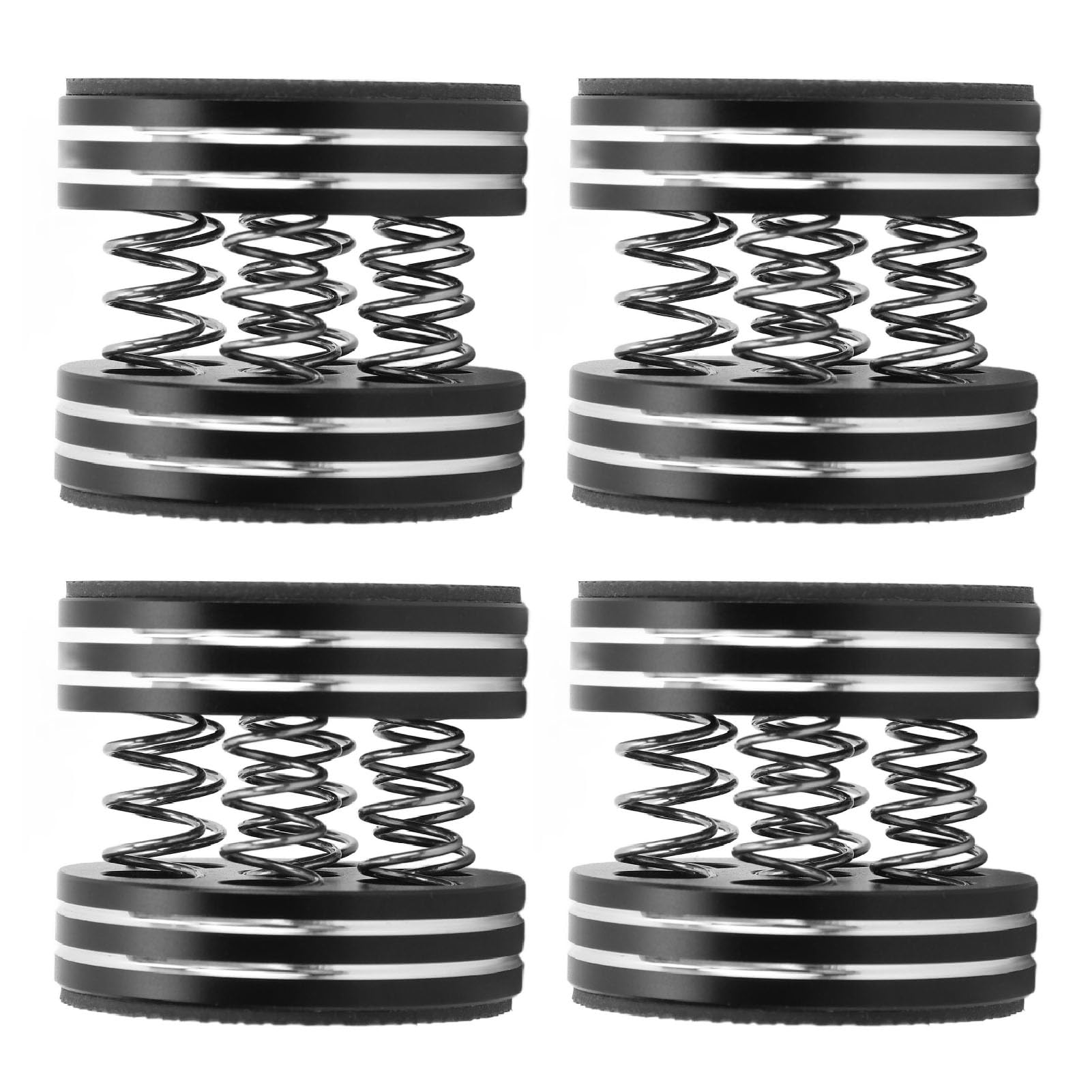 Cryfokt Piedini Isolanti per Altoparlanti Design Ammortizzante per Amplificatore Giradischi Subwoofer Set di 4 Resistenti Gomme in Lega di Alluminio (BLACK)