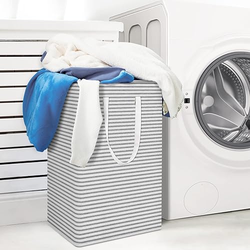 Miniatura 5 de WISELIFE Paquete de 2 cestas de lavandería plegables grandes de 75 litros con asas de fácil transporte, cesta de almacenamiento impermeable para