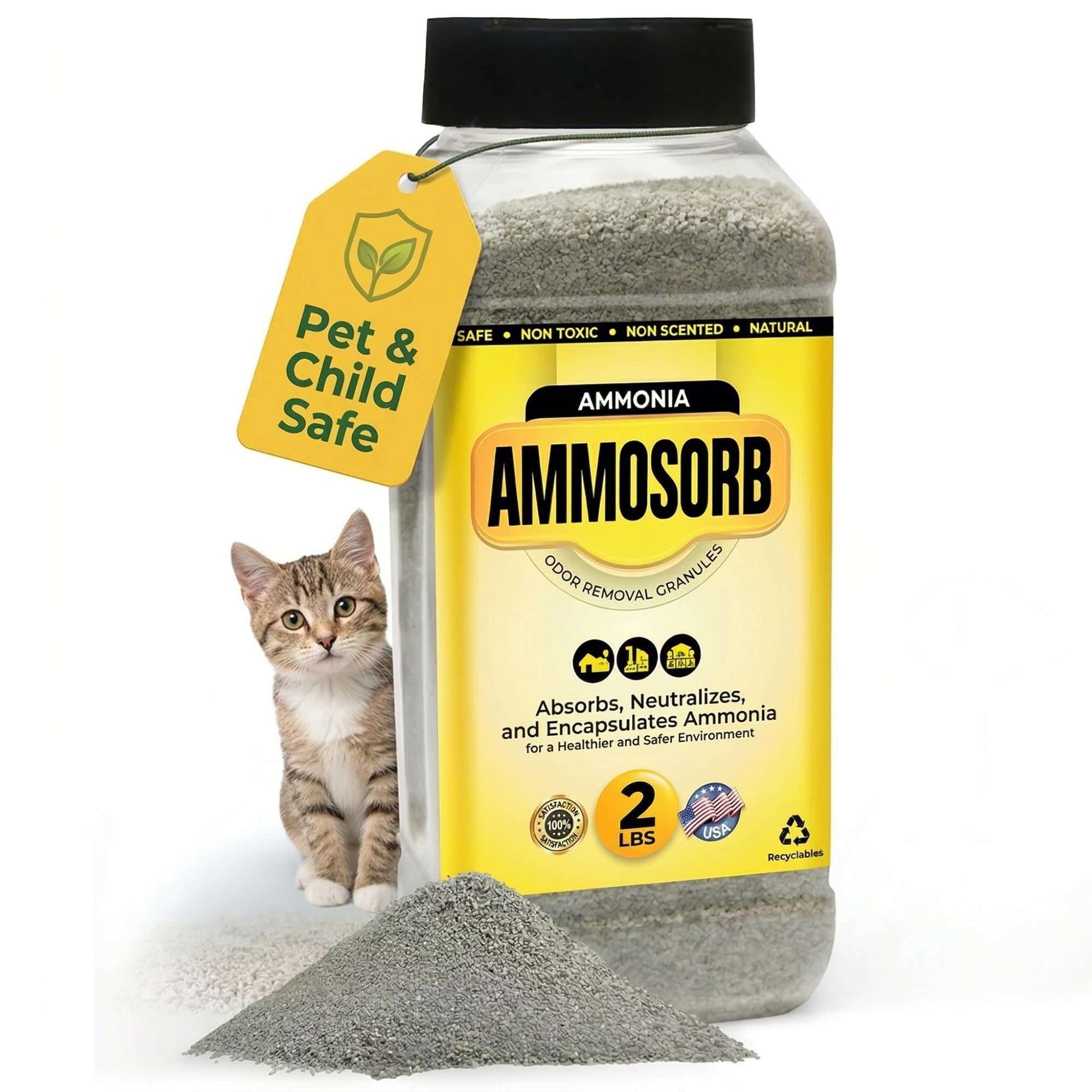 AMMOSORB Natural Ammonia Odor Elimination Deodorizer Granules: 2 lb. by AMMOSORB
