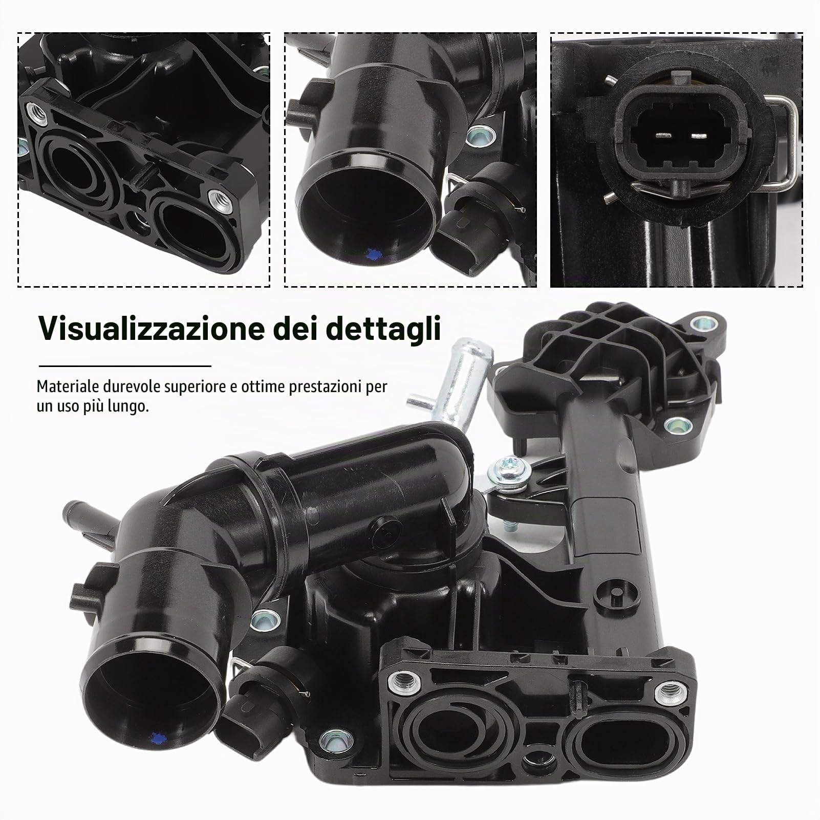 Alloggiamento Termostato Radiatore Acqua Forno Giulietta 500L 500X Doblo Cargo Monospace Tipo Cherokee Compass Renegade SUV SX4 S-Cross Vitara Termostato Acqua 55254237, 55271190