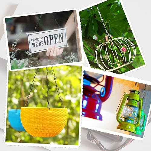 Miniatura 6 de Paquete de 12 cadenas colgantes con ganchos, colgadores de plantas de jardín de 19.7 pulgadas para jardineras, canastas, comederos de pájaros,