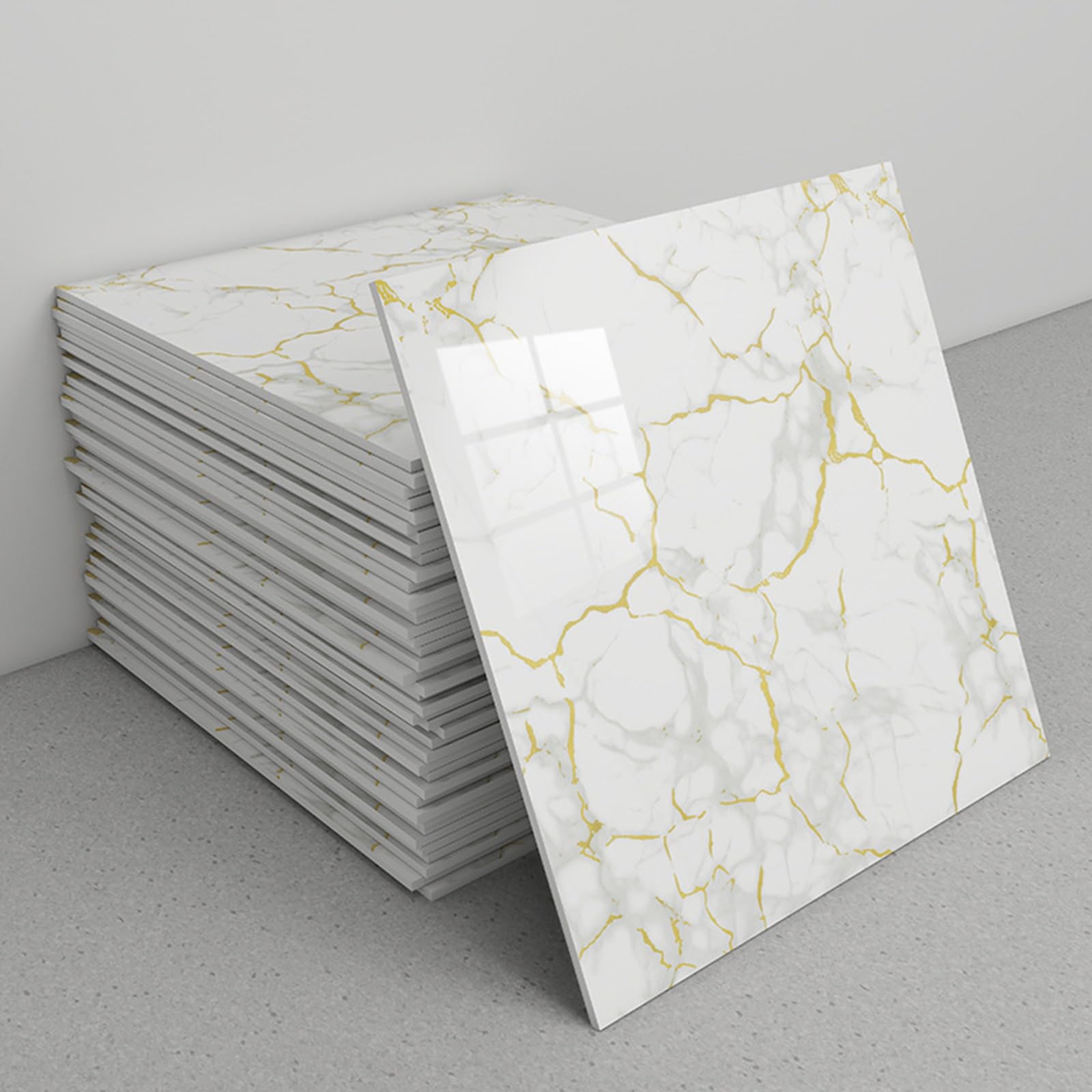 Marble Tile Stickers, Peel and Stick Marble Backsplash Tiles, 30x30cm, Pack of 30