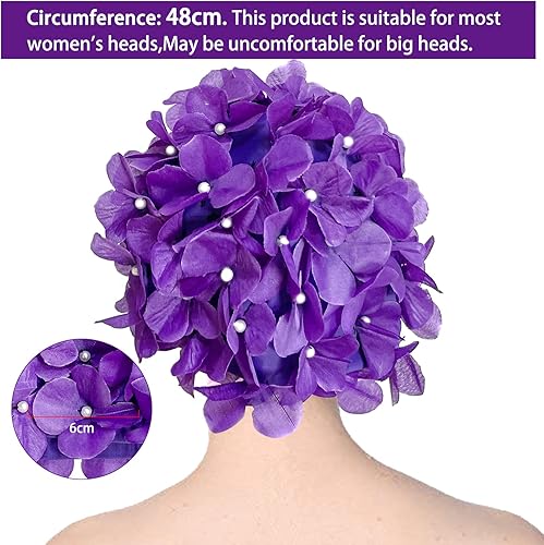 Miniatura 2 de Gorra de natación de moda con pétalos florales con estilo gorro de natación tamaño L para mujer