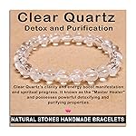 AD Beads Handmade Gemstone Stretch Elastic Bracelet Crystal Healing Reiki Nature\'s Beauty and Spiritual Essence Unisex (8mm, Clear Quartz (Detox and Purification))