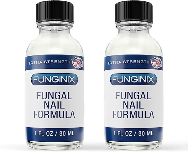 FUNGINIX Toenail Fungus Treatment Extra Strength - Antifungal Nail Treatment With 10% Undecylenic Acid & Tea Tree Oil - Nourished by 15+ Natural Oils & Botanicals- Made in USA(2 Pc,Packaging May Vary)