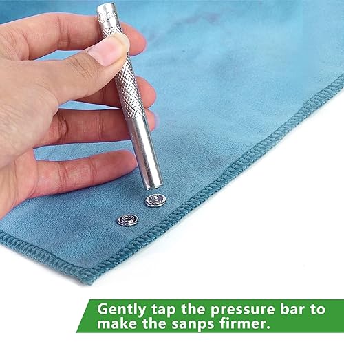 Miniatura 6 de Kit de herramientas de punzonado, 11 piezas, cierre a presión de cuero, ajuste de remaches, herramientas de troqueles para perforar e instalar botón