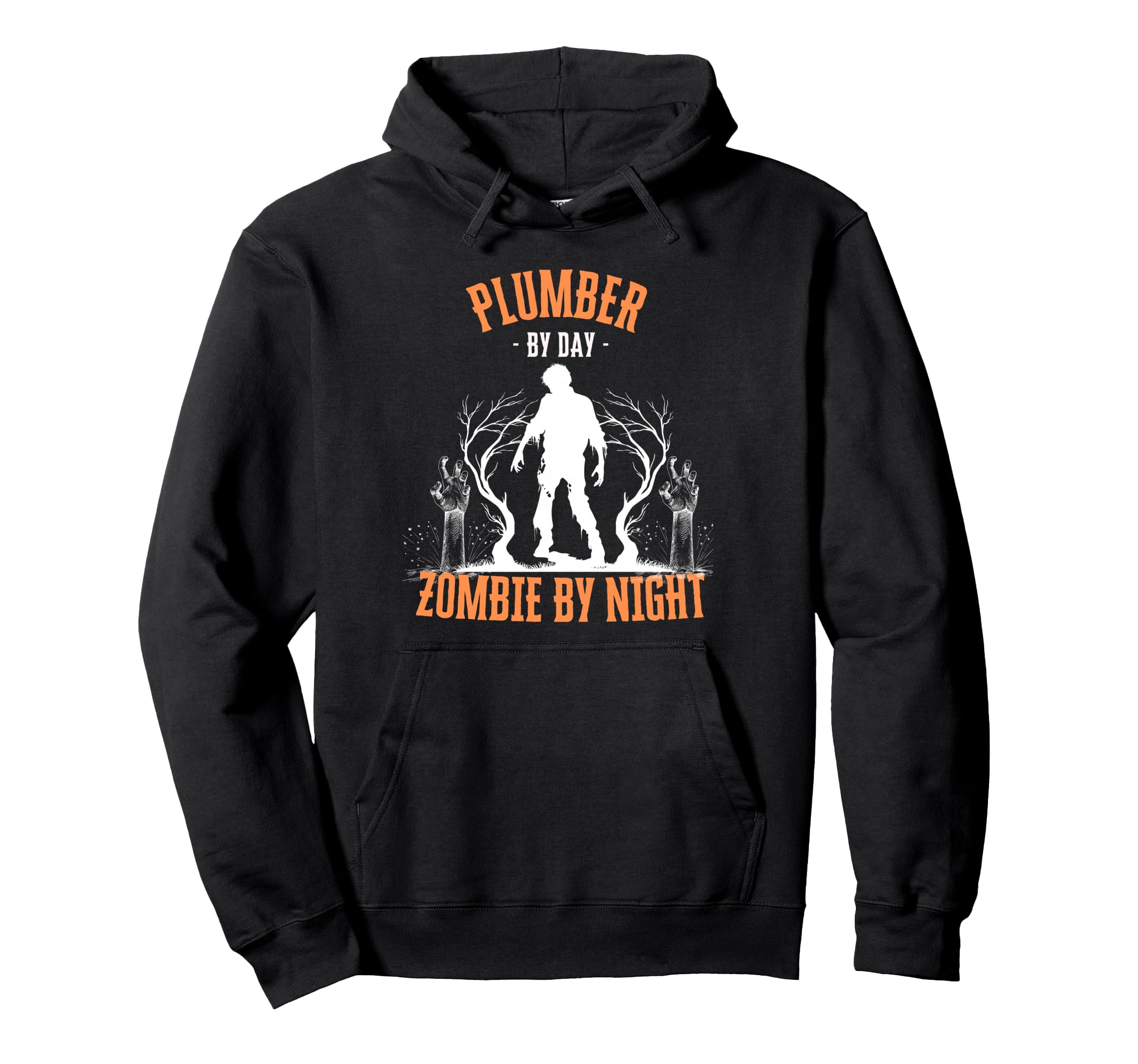 Fontanero de día Zombie por la Noche Divertido Halloween Espeluznante Aterrador Sudadera con Capucha