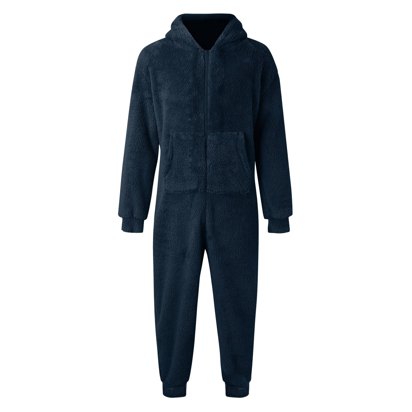 Grenouillère pour Homme Pyjama Polaire Pyjama en Flanelle à Capuche Pyjama Une pièce en Polaire Onesie en Peluche Comfortable Homme Polaire Rompe Sleepwear Ample