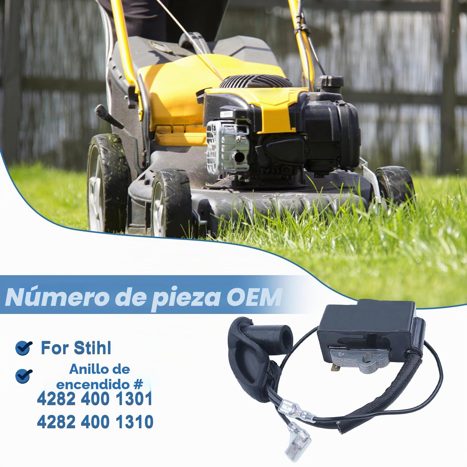 Bobina de encendido para Stihl BR600 BR550 BR500 BR700 Soplador de hojas con filtro de gasolina Bujía 42824001310