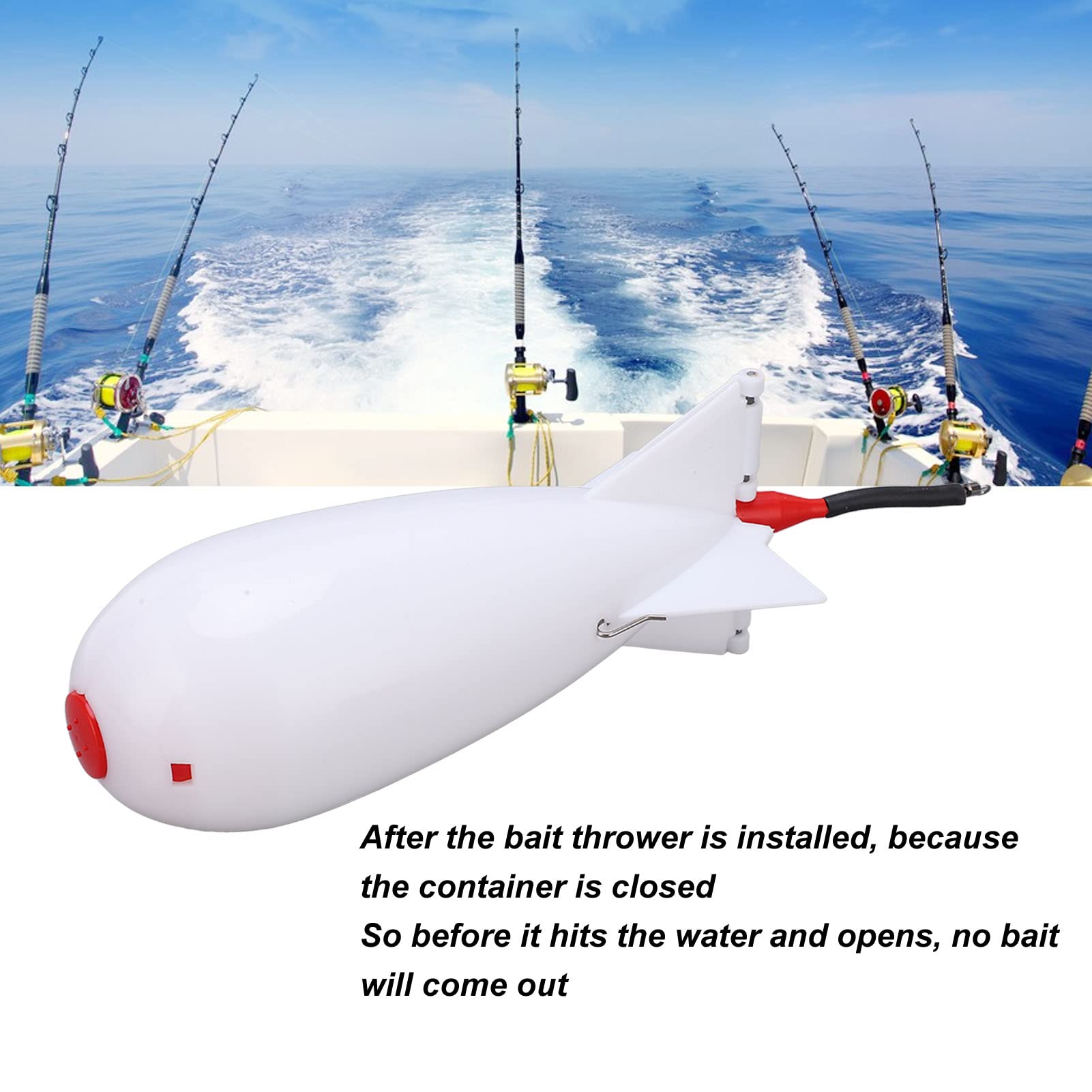 BigKing Bomba de spod de Pesca, PP portátil, Lanzador de Cebo, alimentador de Carpas, Bomba Grande, Flotador, señuelo, Soporte de Cebo, alimentador de Pesca, Buena hermeticidad(Blanco)
