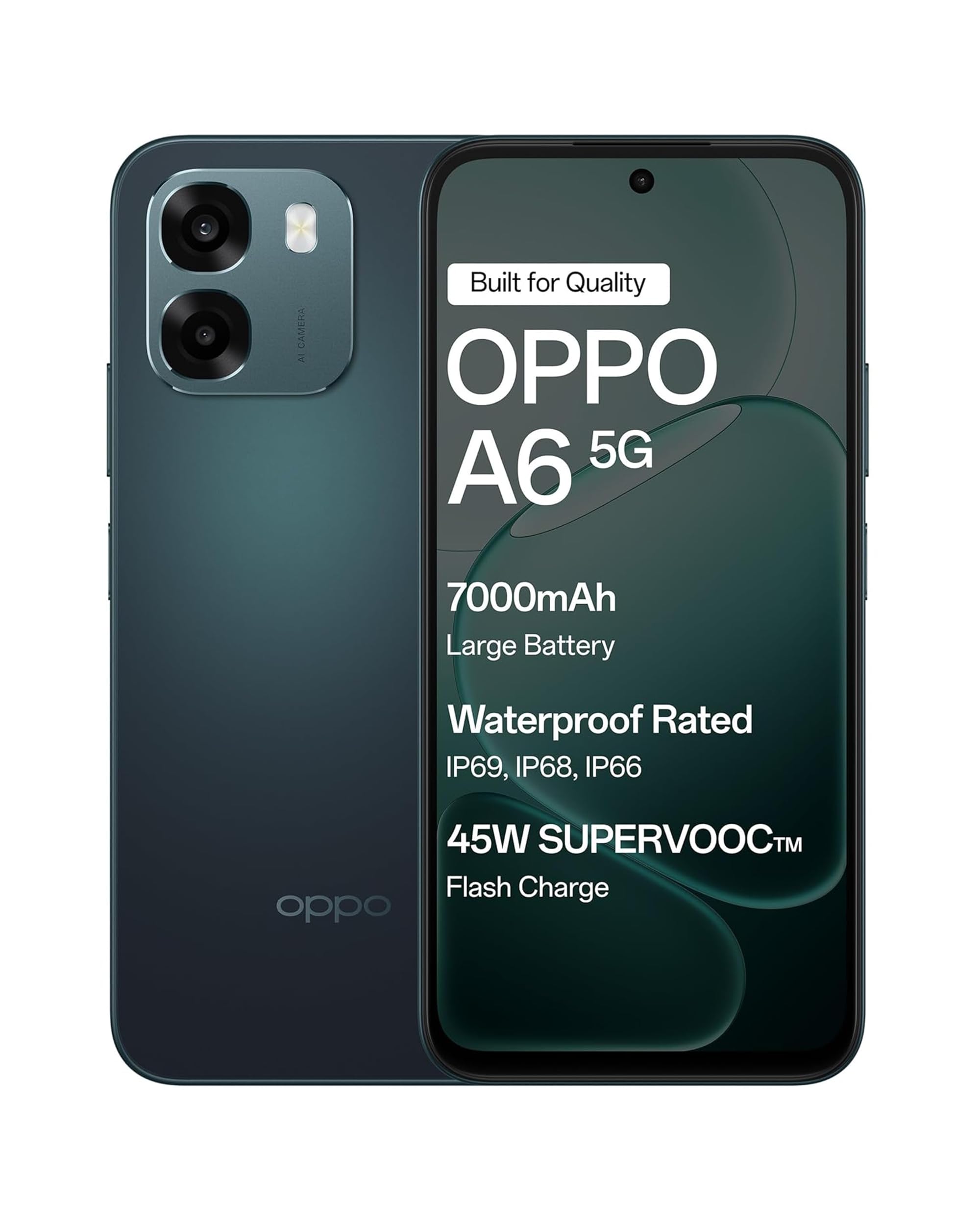 OPPO A6 5G Smartphone, 6.7-inch Screen 120Hz, 7000mAh Battery, 45W SUPERVOOCTM Fast Charge, 8MP Front Camera & 50MP Main Rear Camera, Dimensity 6300 *