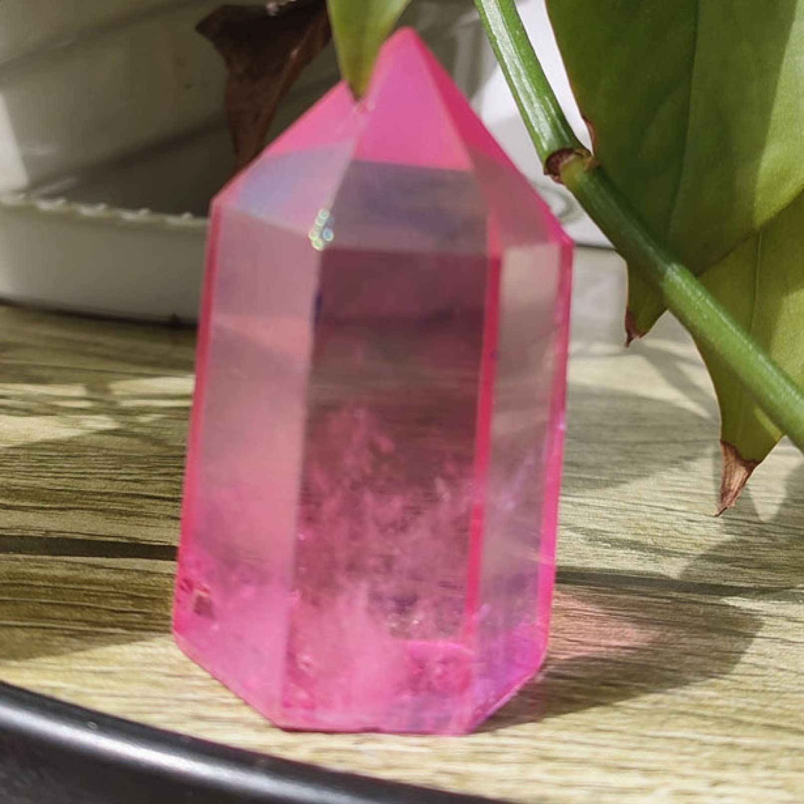 Amazon.co.jp: ピンククォーツクリスタルポイントオベリスクワンド