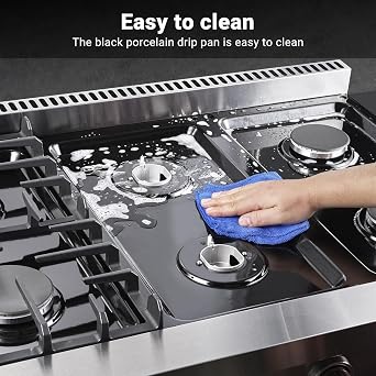 AAOBOSI 36 Inch Gas Cooktop with 6 Burners, 78,000 BTU Rangetop | Stainless Steel Freestanding Commercial Cooktop NG/LPG Convertible with Cast Iron Grates, Easy to clean