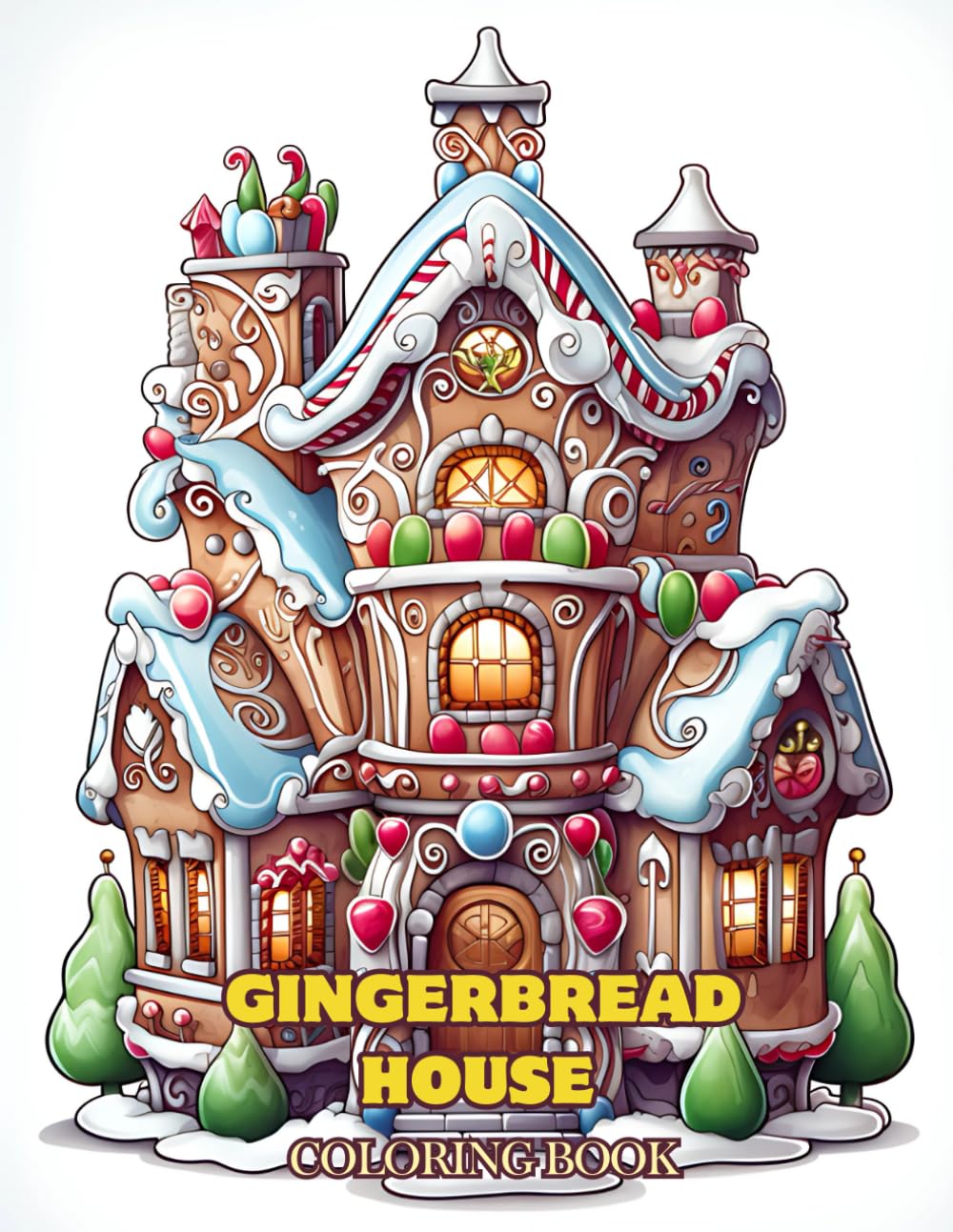Gingerbread House Coloring Book: 40 Beautiful Gingerbread House Coloring Designs for Teens and Adults 8.5x11 inches