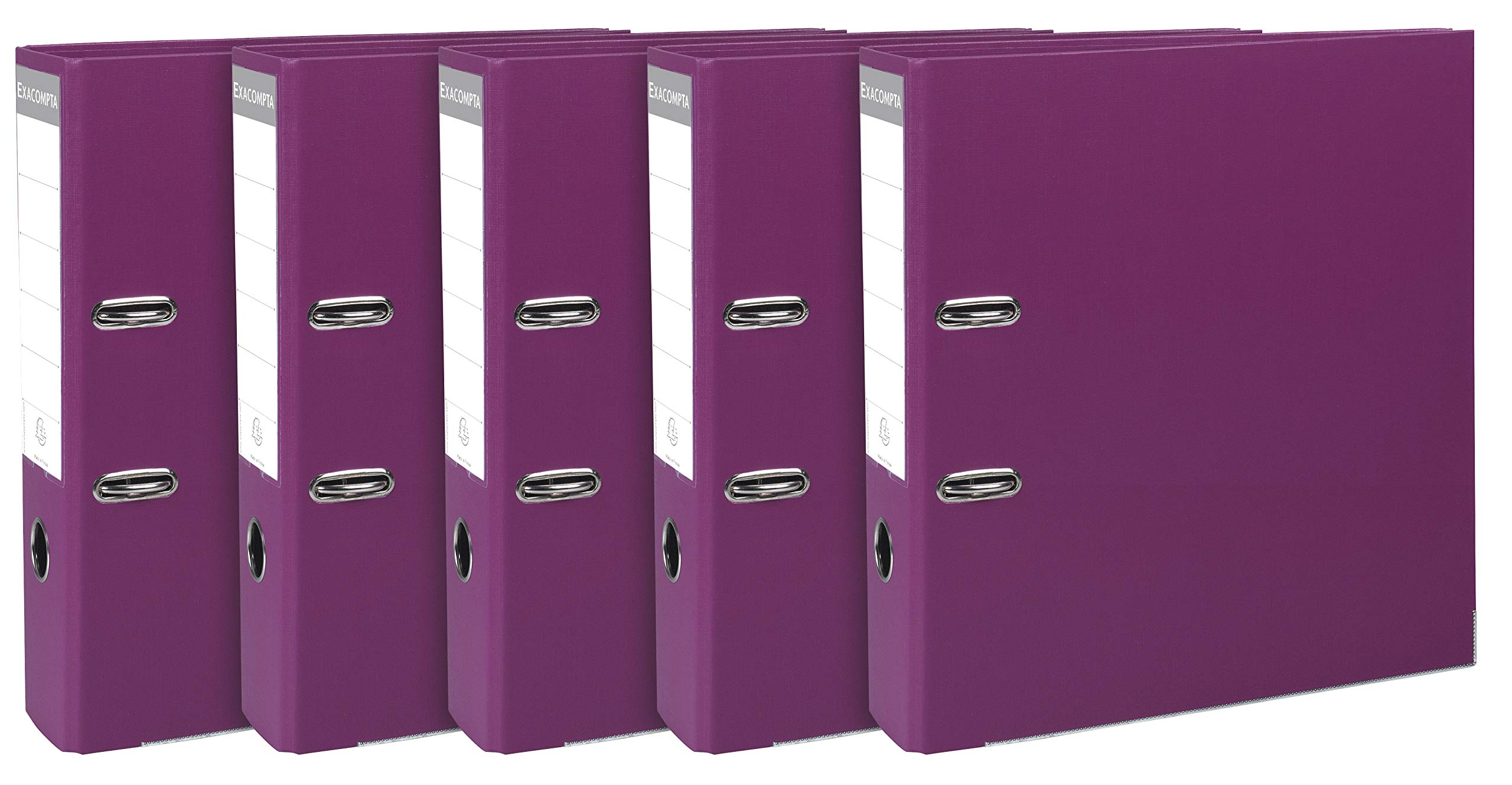 Exacompta Prem'Touch Lever Arch File - A4 Maxi Size, 80mm Spine, Fuchsia PP Cover, Label Holder