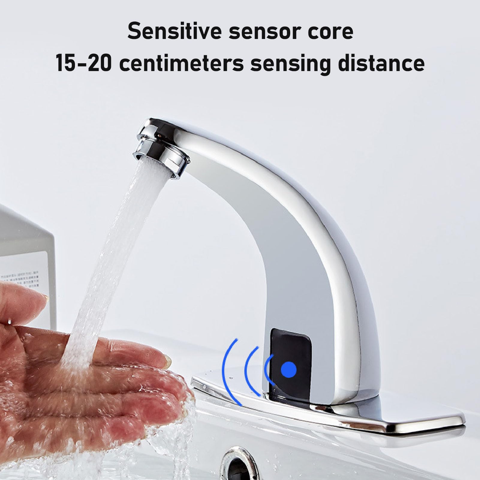 Marhynchus Grifo con Sensor, Sensor de Movimiento Manos Libres sin, Grifo para Lavabo de Baño con Detección Infrarroja, Distancia de Detección de 15-20cm