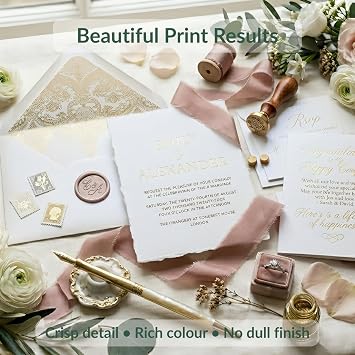Doodle & Dash A4 300gsm Pearlescent White Card – Premium Shimmer Cardstock for Inkjet & Laser Printers – Wedding Invitations, Greeting Cards & Luxury Stationery – 20 Sheets
