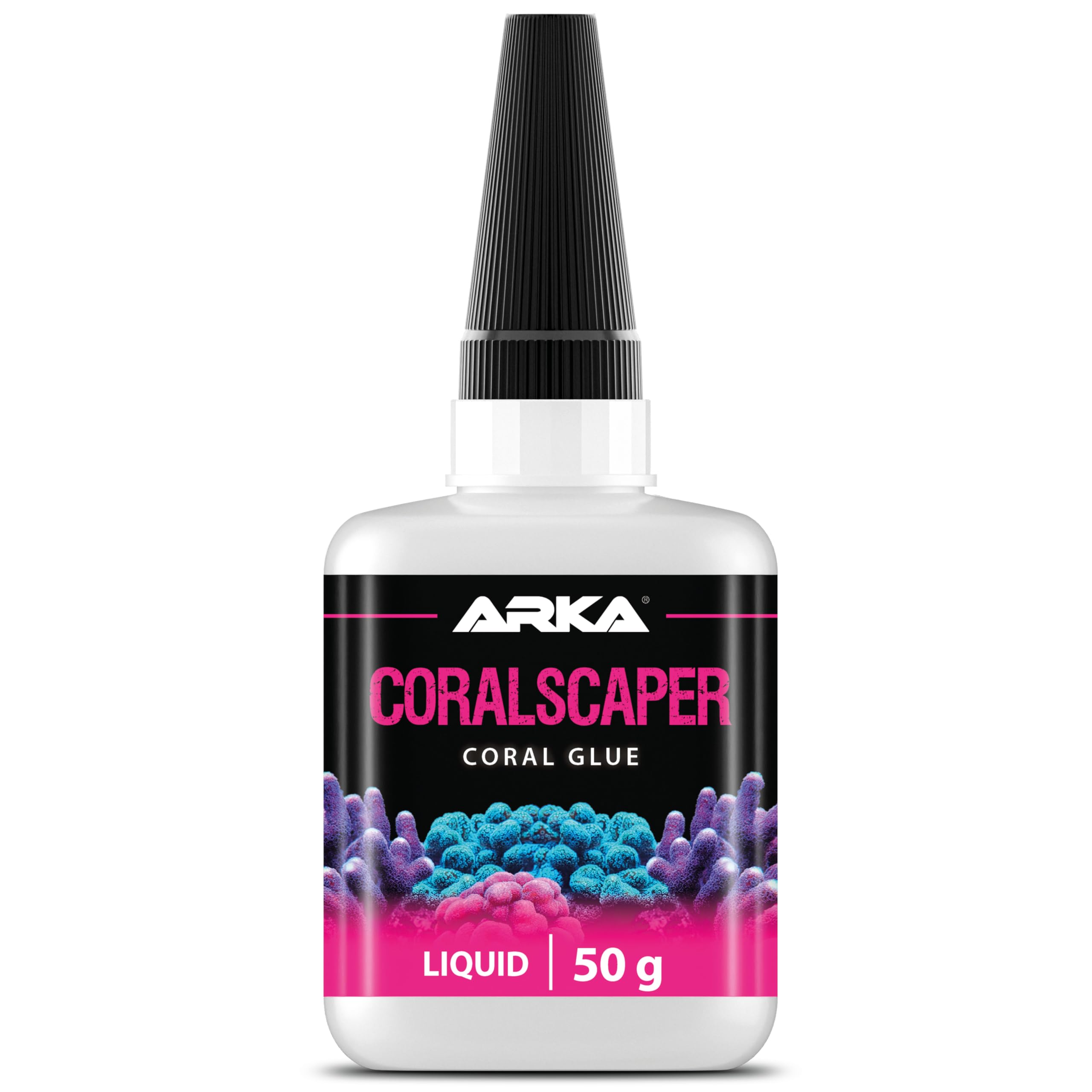 Coral glue reef tank – ARKA Coralscaper Liquid 50 g – fast-flowing coral adhesive for frags & structures – safe for SPS, LPS, soft corals – transparent underwater glue – reef aquascaping
