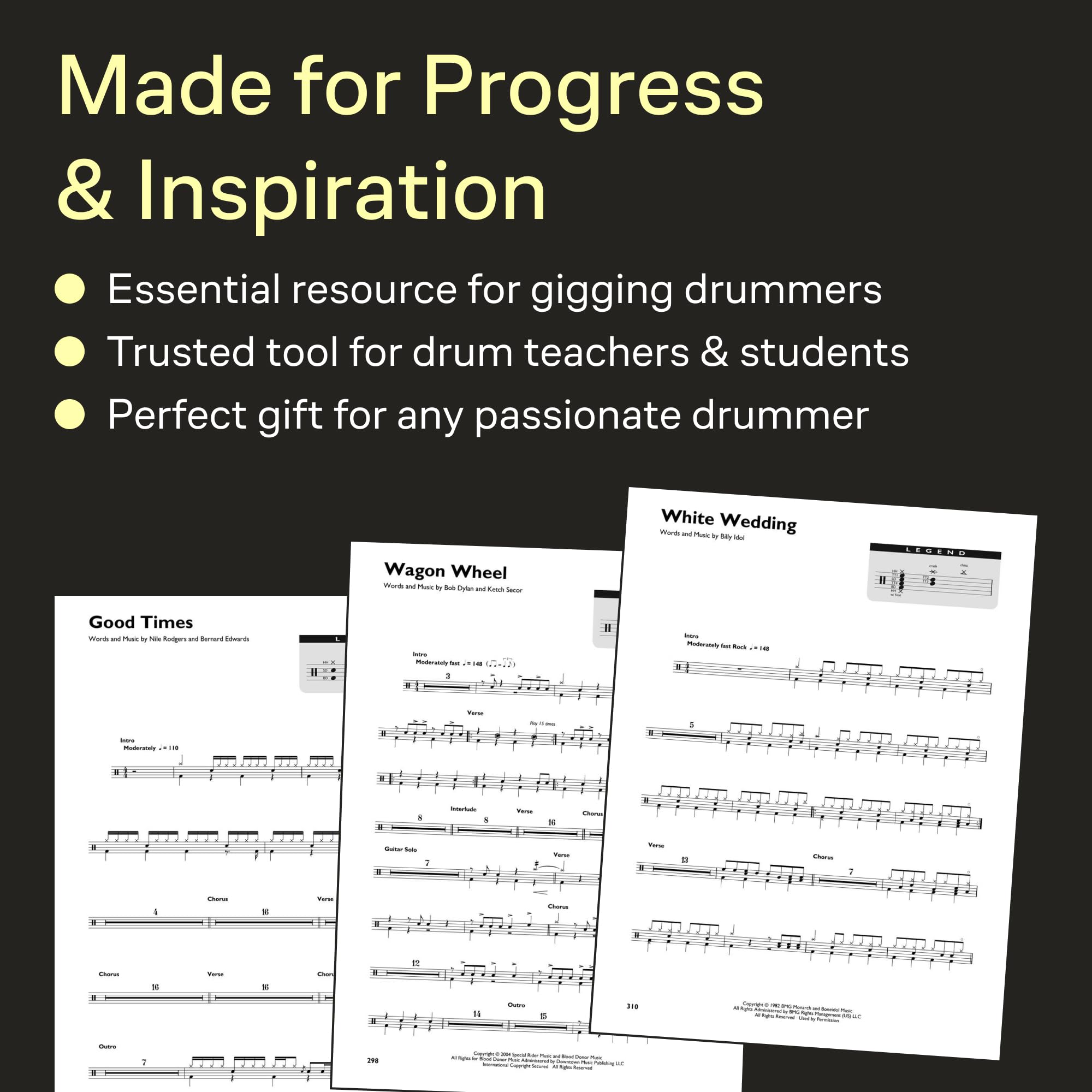 The Drummer's Fake Book: Easy-To-Use Drum Charts with Kit Legends and Lyric Cues