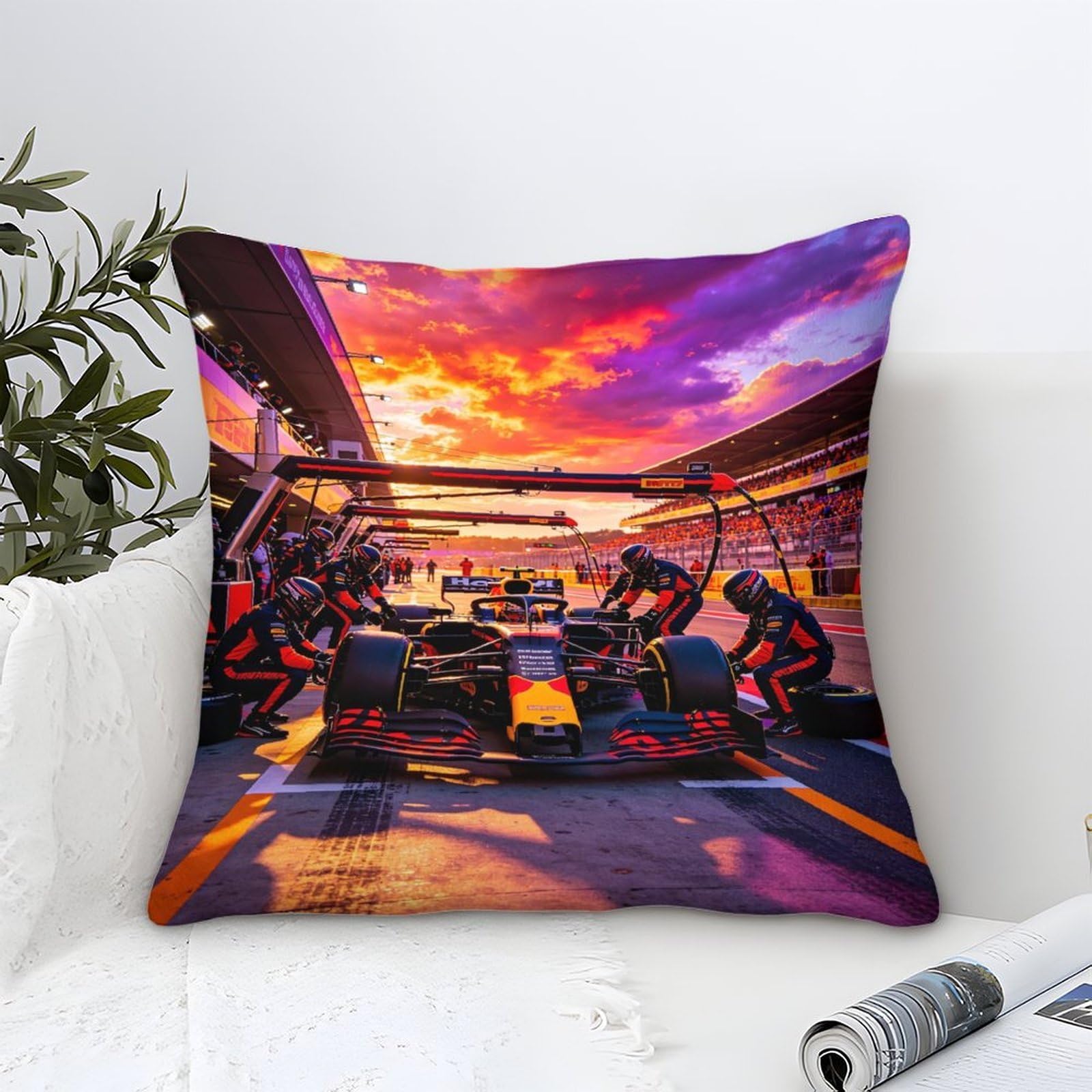 Dafufbw Formulaa Racing-15 Formulaa Racing Themed Microfiber Cushion Cover, 45X45cm Pit Stop Decorative Square Throw Pillow Case For Couch Livingroom Sofa Bed