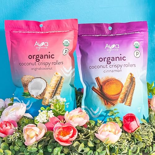 Miniatura 7 de Ava Organics - Rodillos crujientes de canela y coco (bolsas de 2.8 onzas) - Patatas fritas de coco horneadas, sin gluten, sin OMG, kosher,