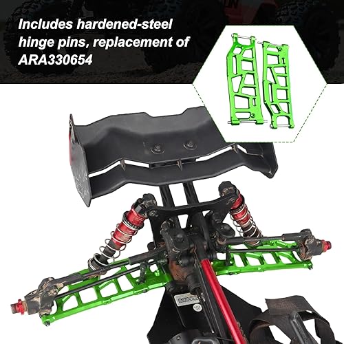 Miniatura 4 de Brazos de suspensión trasera inferior de aluminio para Arrma 18 KratonOutcastNotoriousTalion 6S BLX actualiza piezas reemplazar ARA330654 verde