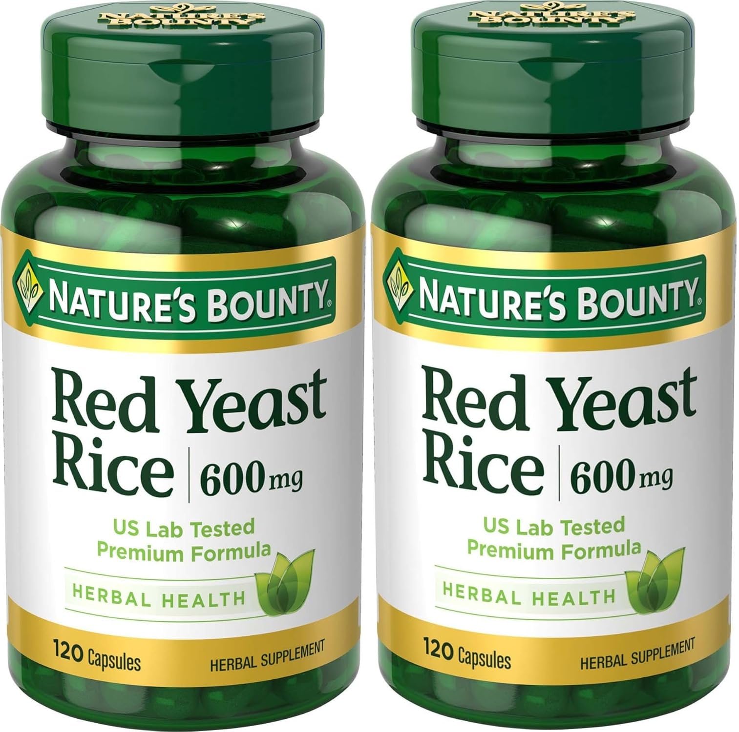 Nature's Bounty Red Yeast Rice 600mg 120 Capsules Pack of 2