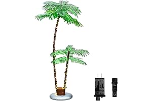 Lighted 6FT Artificial Palm Tree with Outdoor LED Lighting for Christmas and Tropical Themed Events
