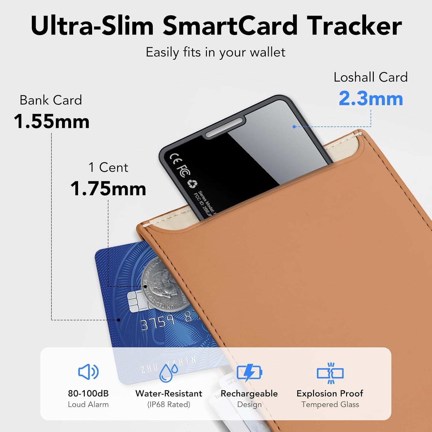 2026 New [Apple MFi Certified] Slim Wallet Tracker Card 0.09in for Apple Find My (iOS Only), GPS Tracker Card (2 Pack) for Airtag Wallet, Wireless Charging, Key Finder and Item Locator for Passport - Image 5