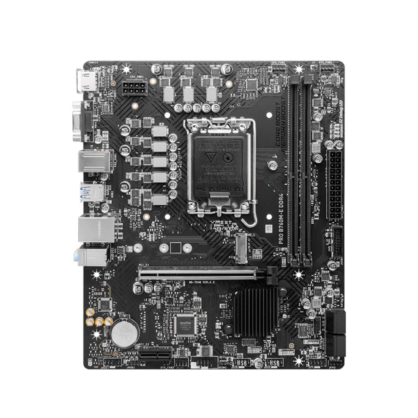 Carte Mere Carte mère Fit for MSI Pro B760M-E DDR4, B760 LGA1700 Compatible i9-14900KF i5-12400F i5 12400f 5333 MHz NVME M.2 PCle 4.0 mATX
