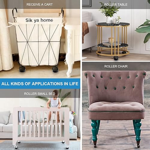 Miniatura 7 de FERCAISH Juego de 4 alfombrillas de goma antideslizantes para ruedas de muebles, protectores de suelo redondos de agarre fuerte para ruedas de cuna,