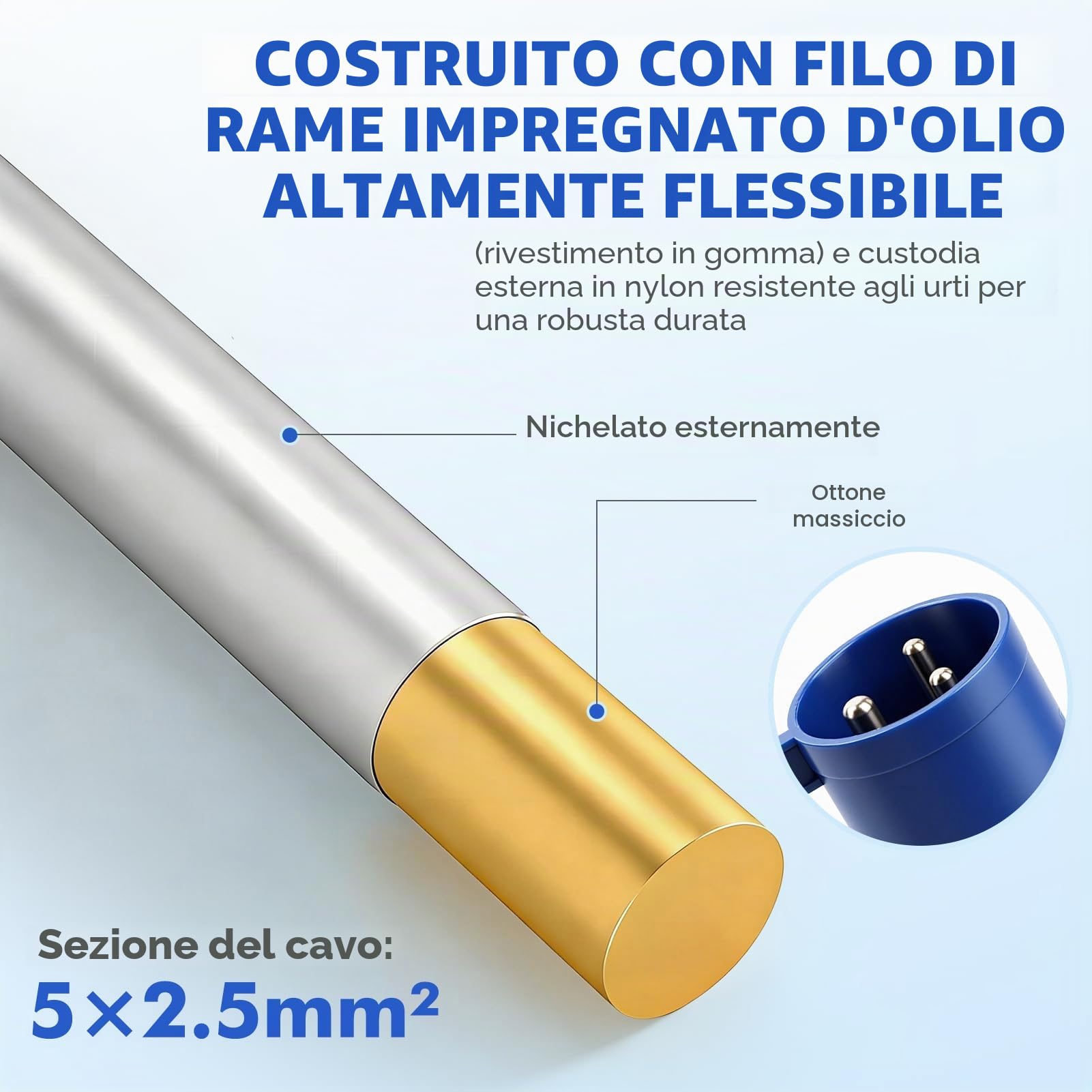 Adattatore CEE 32A a 16A ×2, 3 Pin Adattatore presa Industriale Lunghezza Totale 1,1m Protezione IP44, Adattatore ad alta corrente per Camper, Campeggio, Caravan, Barca, Cantiere, Uso Esterno