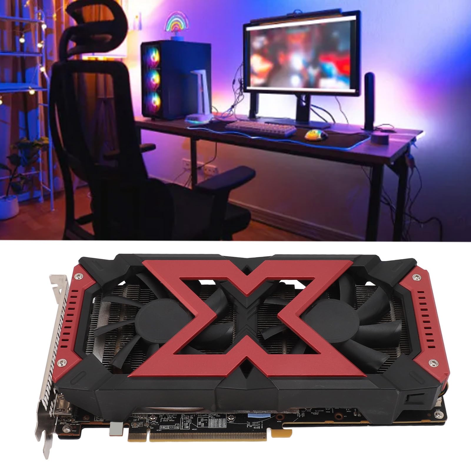 RX580 8 GB GDDR5 256-bitowa Karta Graficzna do Gier, częstotliwość Rdzenia 1286 MHz, Obsługa Rozdzielczości 4096 X 2160, Podwójny Wentylator, PCI Express 3.0 X16, do Gier na