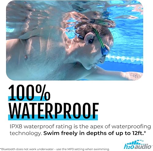 Miniatura 2 de H2O Audio TRI 2 Multisport - Auriculares impermeables con conducción ósea abierta, Bluetooth 5.3 para correr y ciclismo, modo MP3 para natación,