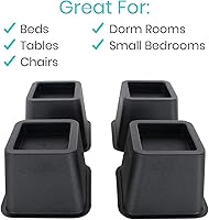Vista 13 de Vive Bed Risers Heavy Duty (4 Pack - 5 Inch) - Furniture Lifts Risers for Couch, Table, Desk, Chair & Dorm Bed Risers for Bed Frame - Leg Elevator